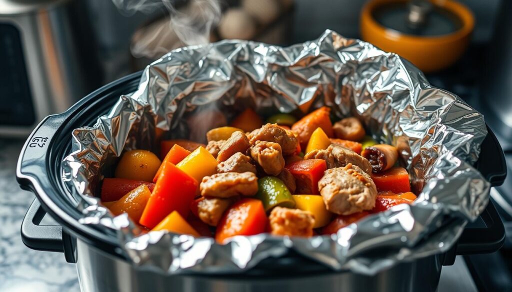 aluminum foil slow cooker