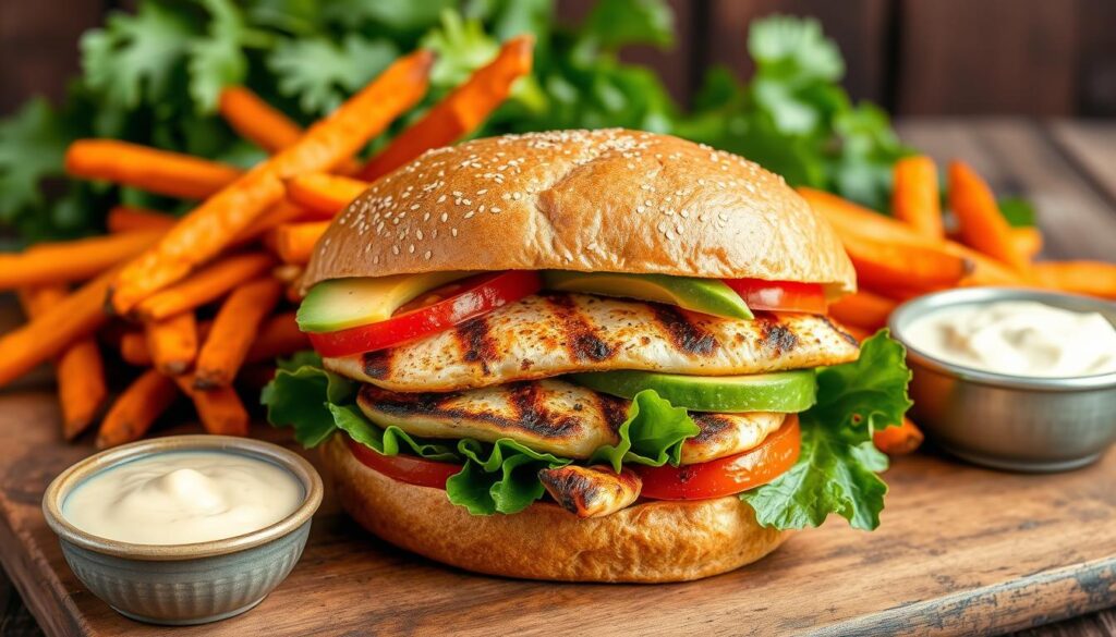 healthy grilled chicken sandwich